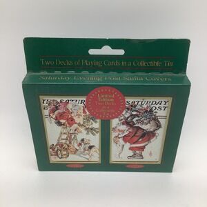 Saturday Evening Post Santa Claus Playing Cards Collectible‎ Tin Limited Edition